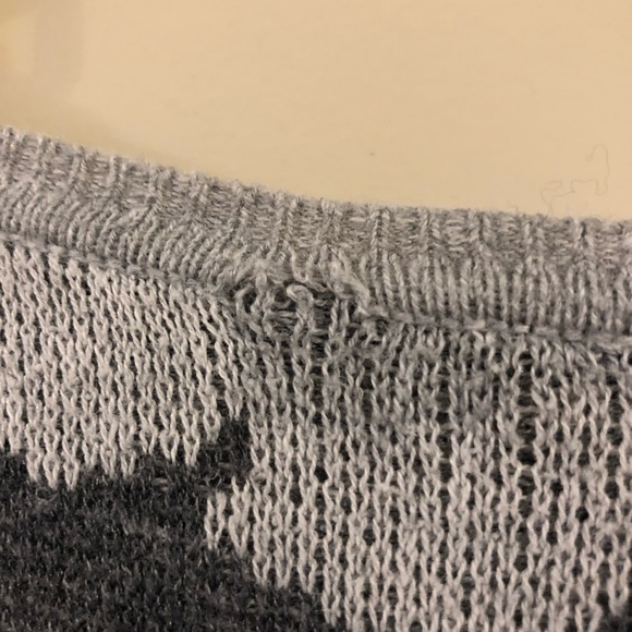 Hollister Grey Camo Knit Crewneck Pullover Sweater - Picture 5 of 8